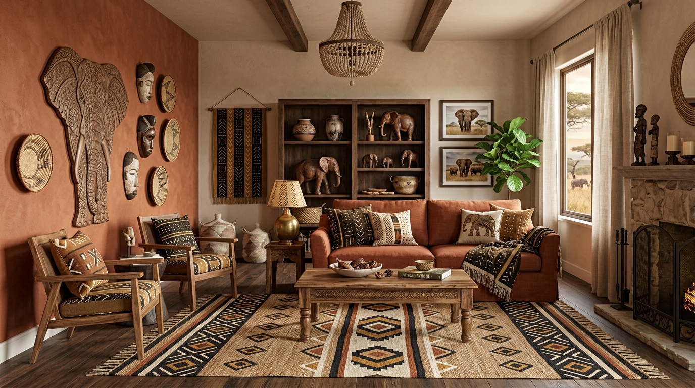 Use textiles with subtle elephant or safari inspired pattern